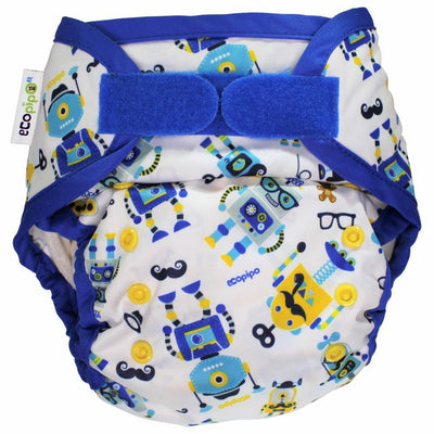 Ecopipo Onesize Hook and Loop PUL Nappy Wrap - Hipster Robots