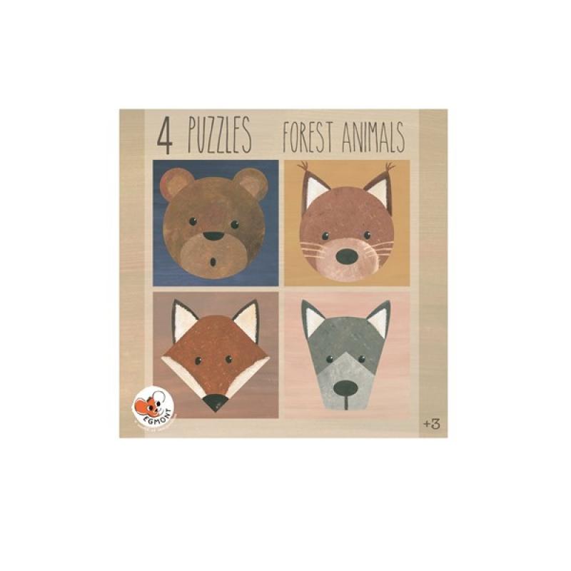 4 Forest Animal Puzzles-Puzzles-Egmont Toys-Yes Bebe