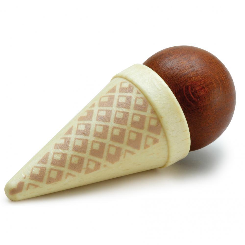 Erzi Ice Cream Cone - Brown - Wooden Play Food