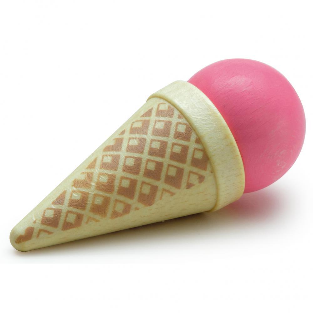 Erzi Ice Cream Cone - Pink - Wooden Play Food