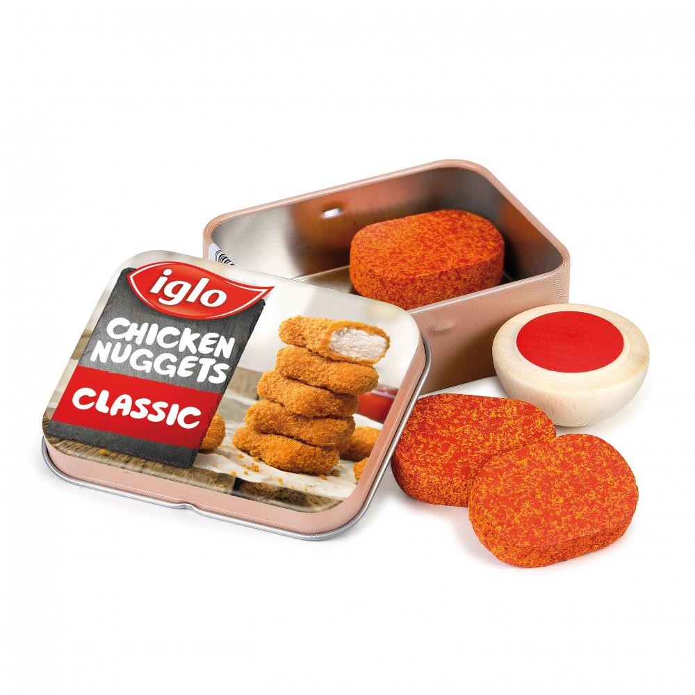 Erzi Iglo Chicken Nuggets in a Tin - Wooden Play Food