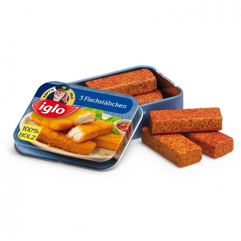 Erzi Iglo Fish Fingers in a Tin - Wooden Play Food