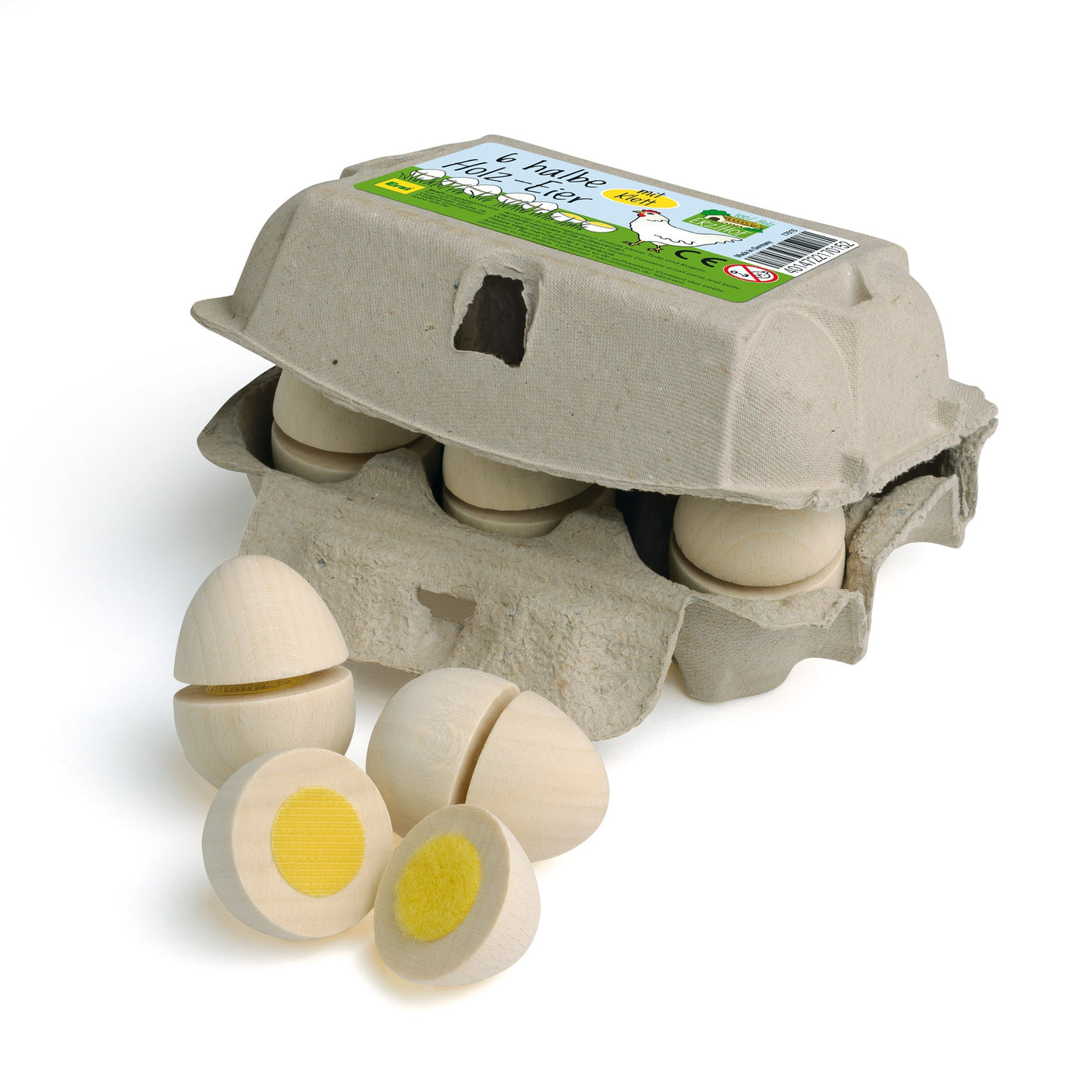 Erzi Sixpack Eggs to Cut - Wooden Play Food
