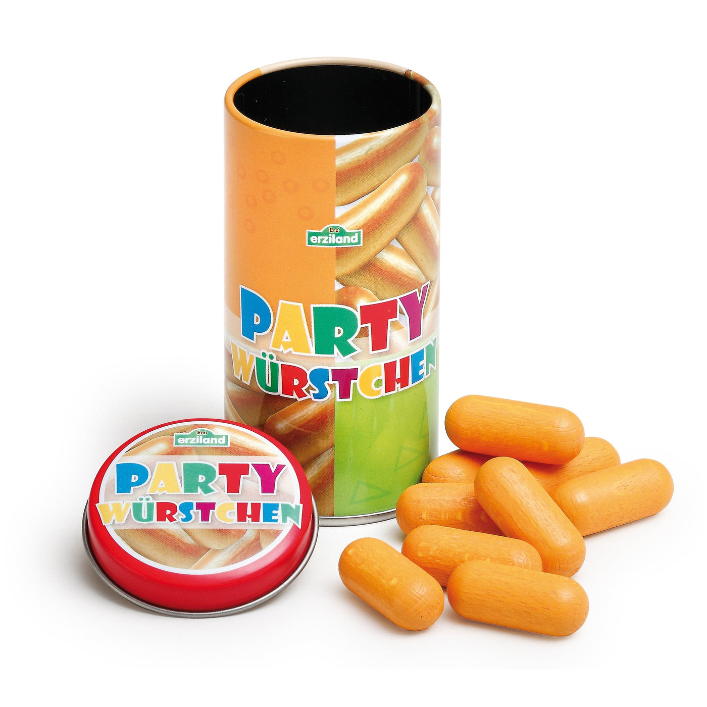 Erzi Mini Party Sausages in Tin - Wooden Play Food