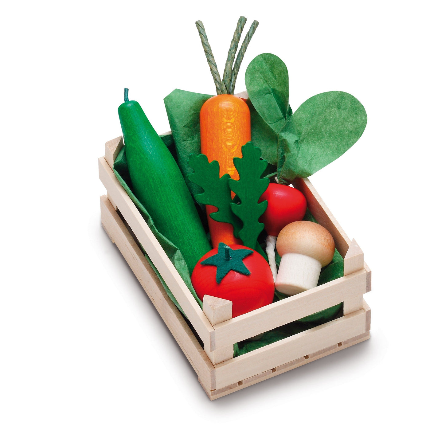 Erzi Small Vegetables in Crate - Wooden Play Food
