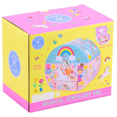 Musical Jewellery Box Oval Shape - Rainbow Fairy