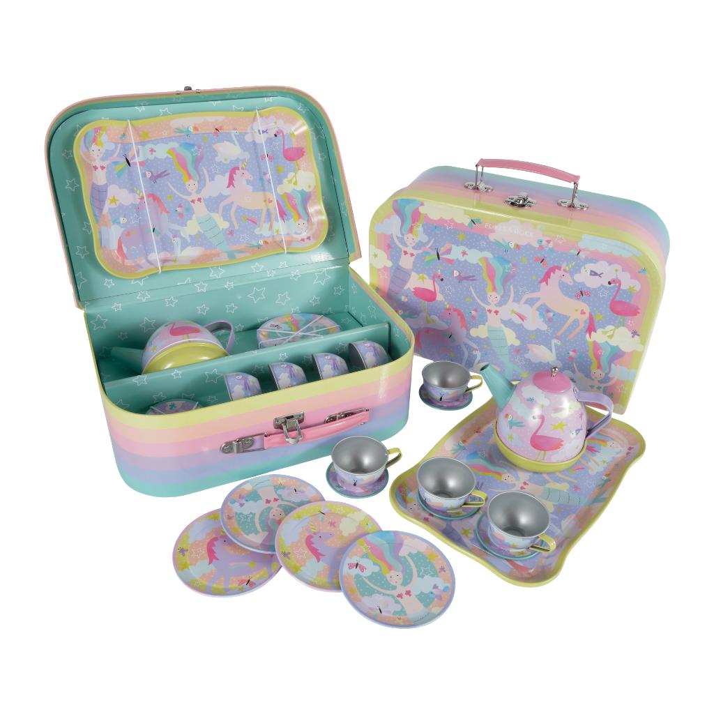 Musical Tin Tea Set 15 Piece - Fantasy