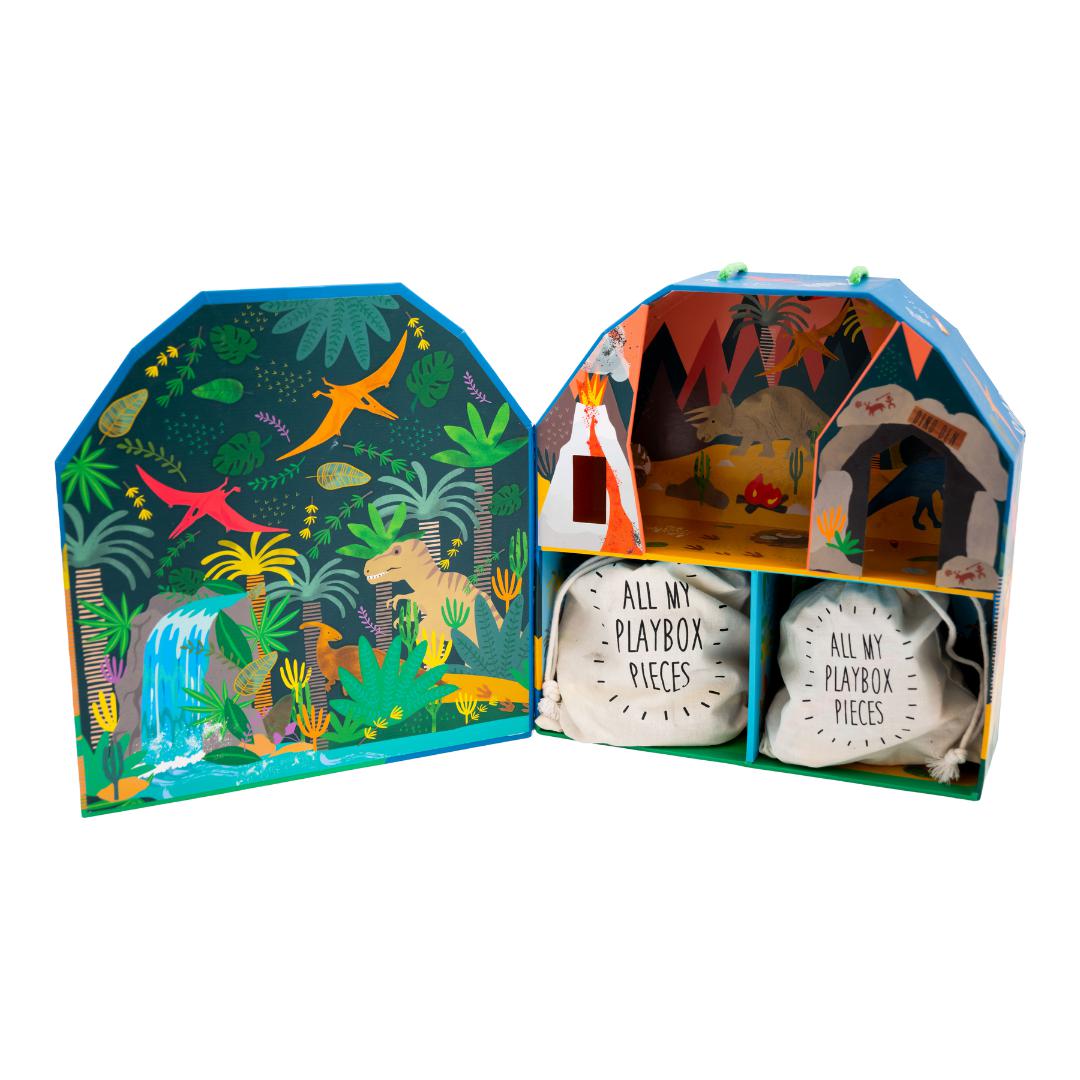 Playbox With Wooden Pieces - Dinosaur