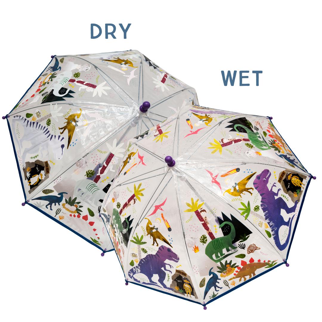 Transparent Colour Changing Umbrella - Dino