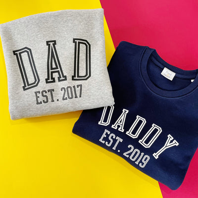 Adult Daddy Est. Navy Sweater-Adult Jumpers-Fred & Noah-Yes Bebe
