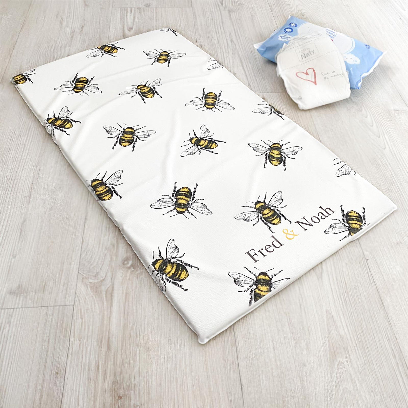 Bee Print Changing Mat ( All Sizes)-Changing Mats-Fred & Noah-Yes Bebe