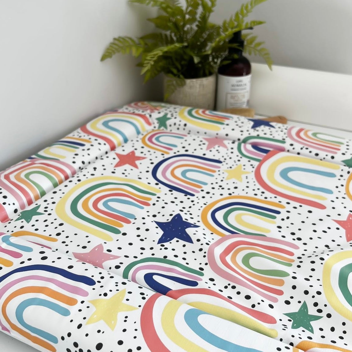 Dotty Rainbow Print Changing Mat ( All Sizes)-Fred & Noah-Yes Bebe