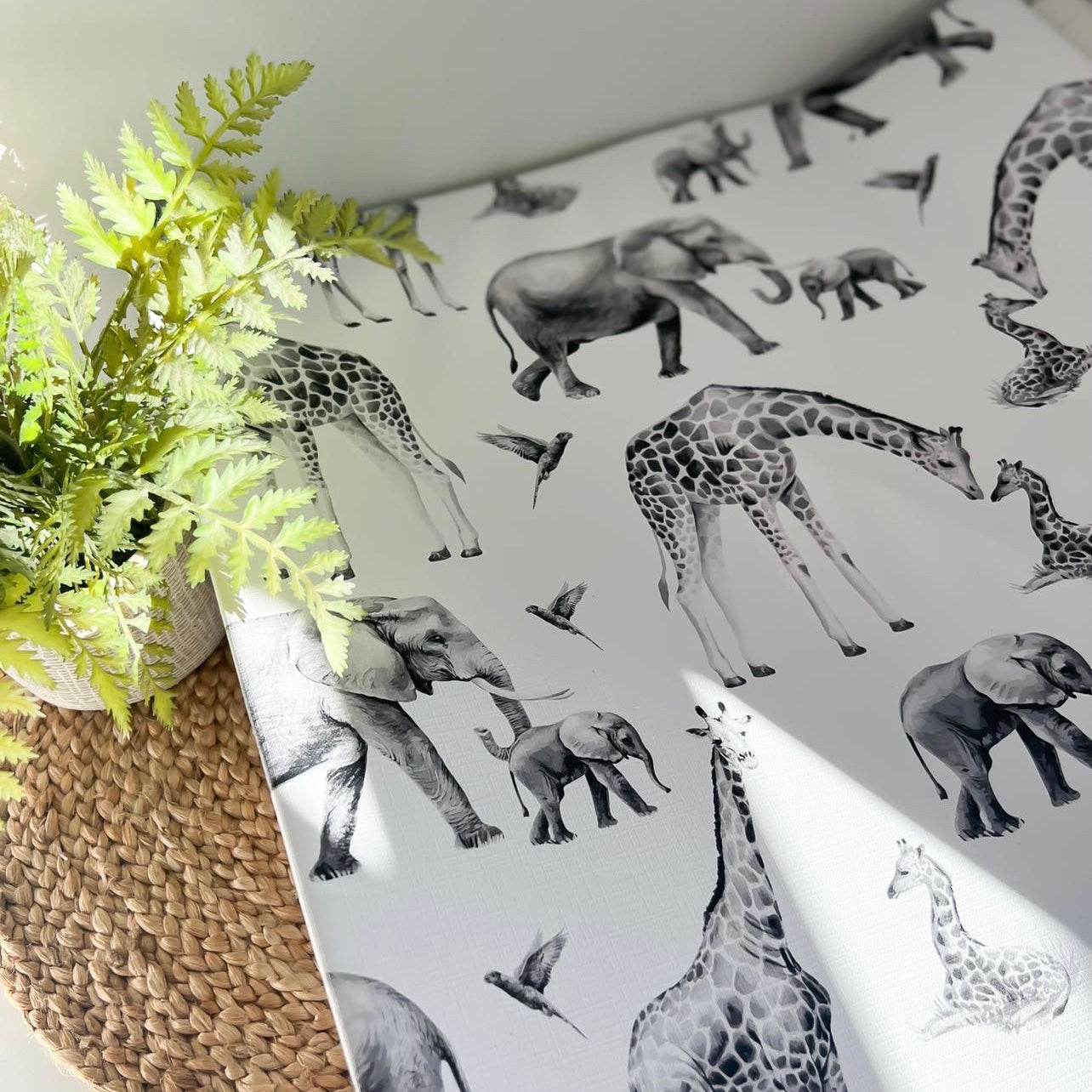 Grey Safari Animal Print Changing Mat ( All Sizes)-Fred & Noah-Yes Bebe