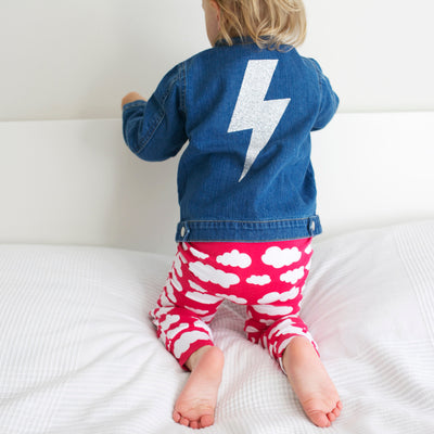 Lightning Bolt Organic Childs Denim Jacket-Fred & Noah-Yes Bebe