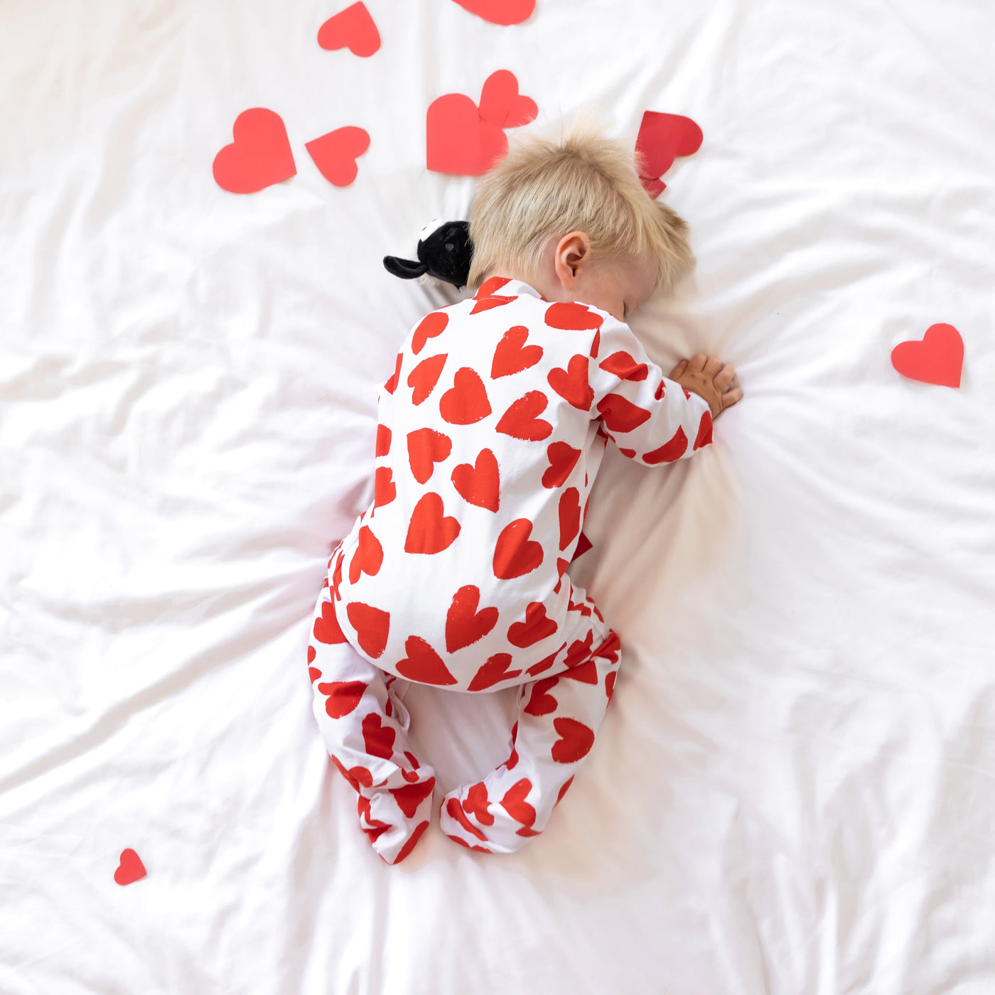 Love Heart Cotton Sleepsuit-Fred & Noah-Yes Bebe