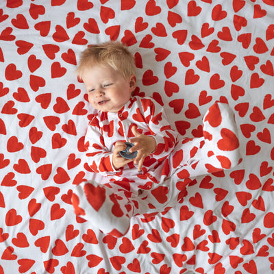Love Heart Print Blanket-Fred & Noah-Yes Bebe