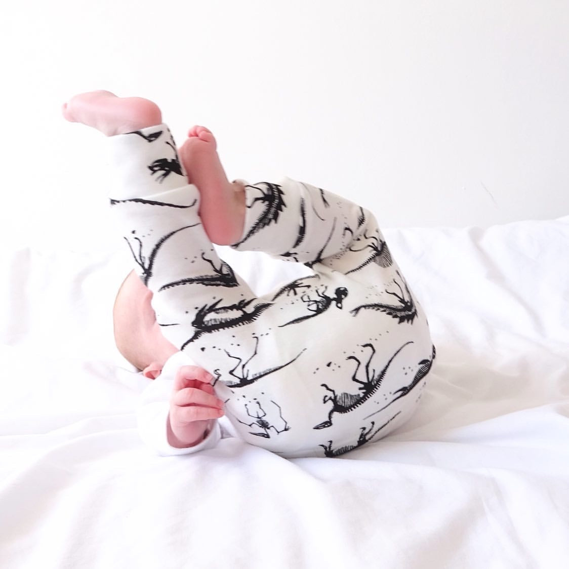 Milk Dino Print Child & Baby Leggings-Fred & Noah-Yes Bebe