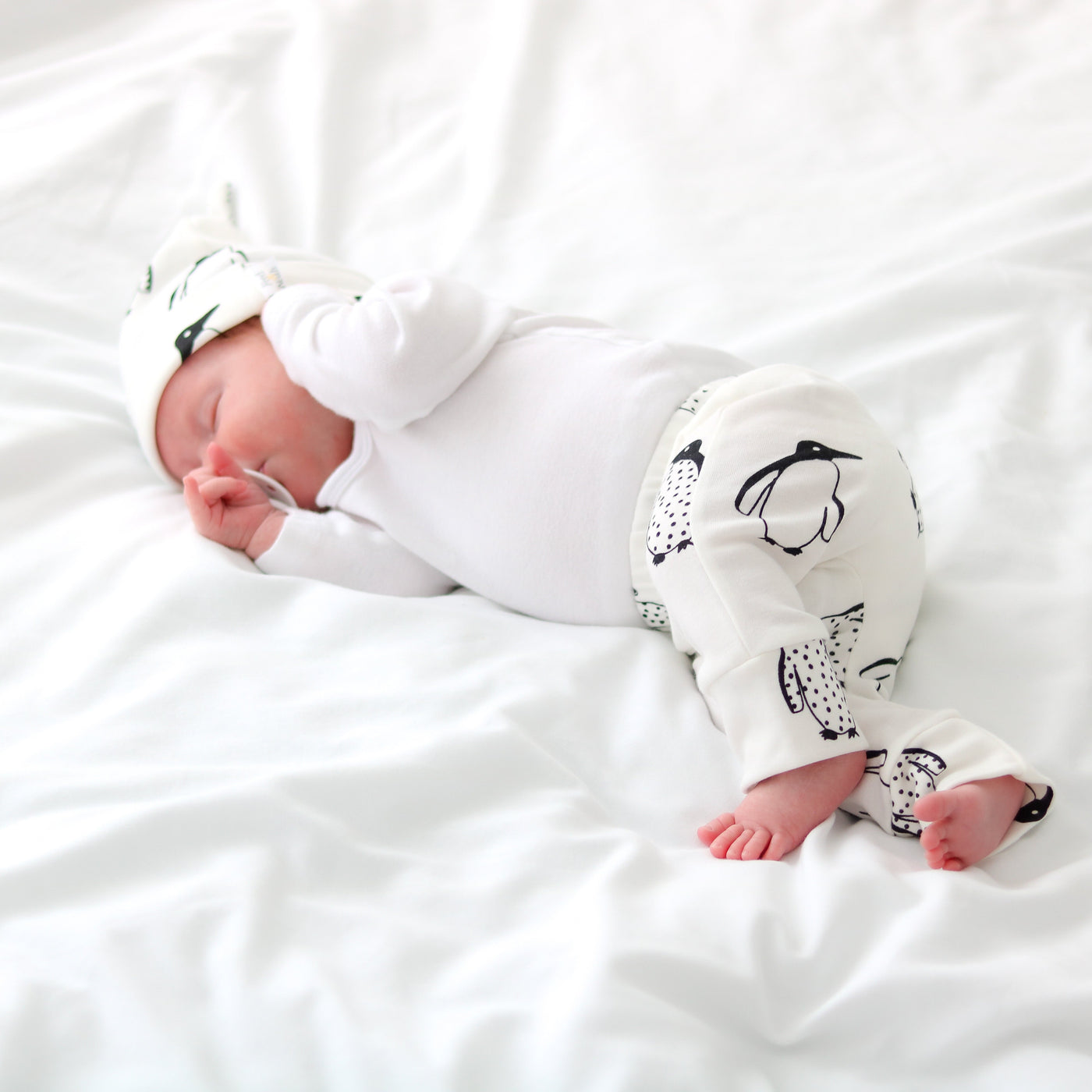 Milk Penguin Baby Leggings-Fred & Noah-Yes Bebe