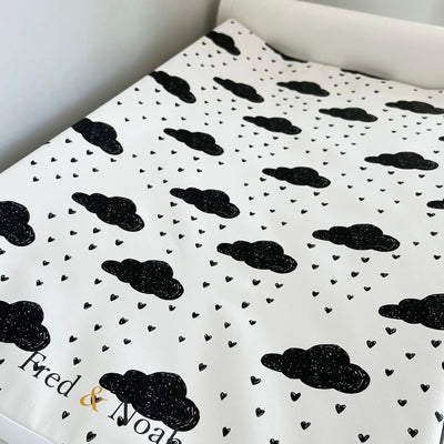 Monchrome Raindrops Changing Mat ( All Sizes)-Fred & Noah-Yes Bebe