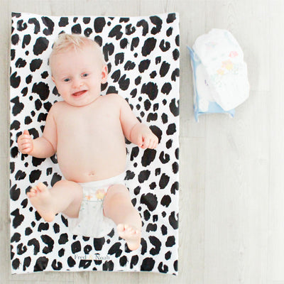 Mono Leopard Print Changing Mat (All Sizes)-Fred & Noah-Yes Bebe