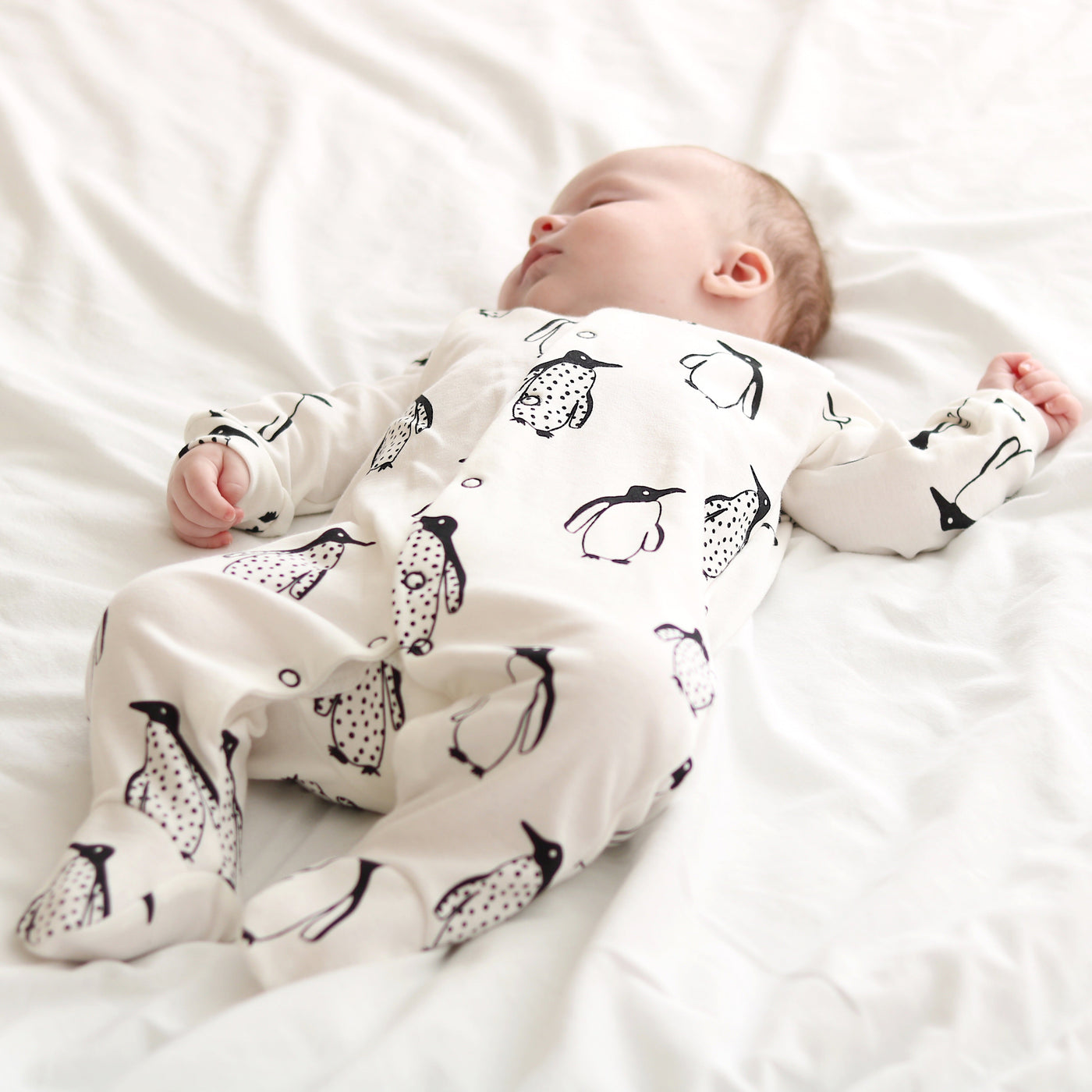 Penguin Cotton Sleepsuit-Fred & Noah-Yes Bebe