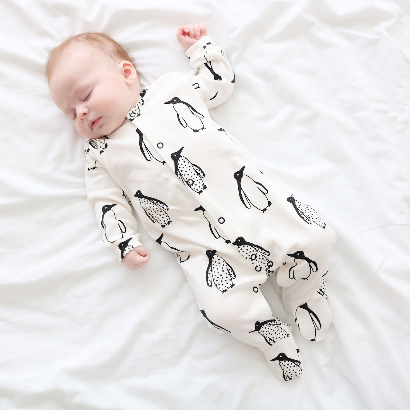 Penguin Cotton Sleepsuit-Fred & Noah-Yes Bebe