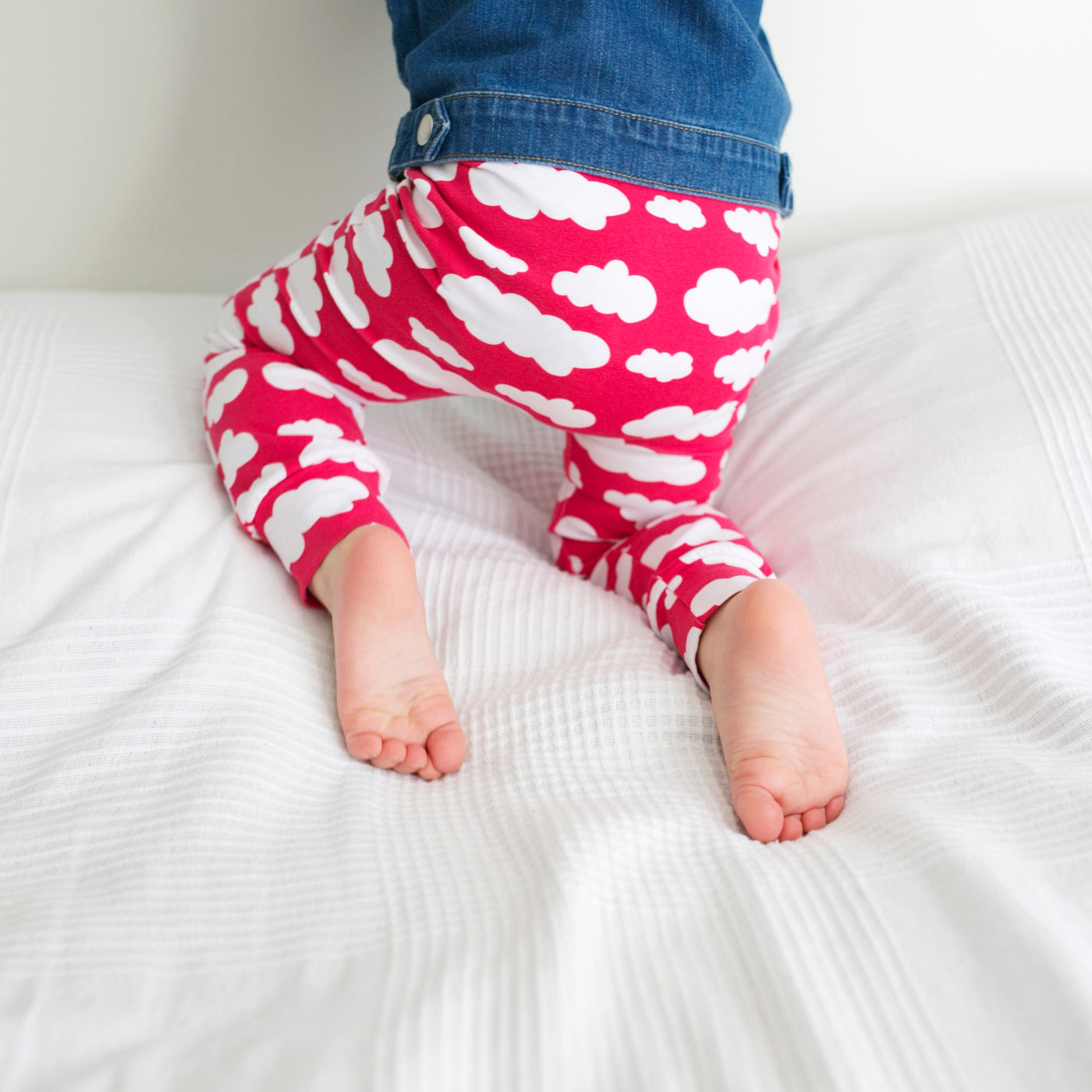 Pink Cloud Print Baby Leggings 0-6 Years-Fred & Noah-Yes Bebe