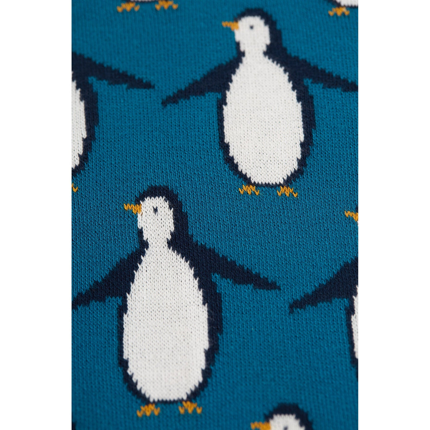 Frugi Jolly Knitted Jumper - Deep Sea/Penguins,
