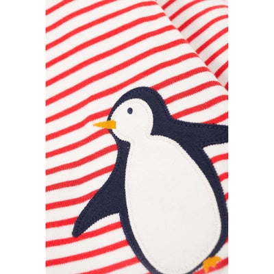 Frugi Posie Peek a Boo Reversible Dress - Blue Penguin Play/Red Stripe