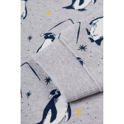 Frugi Rex Jumper - Grey Marl Penguins