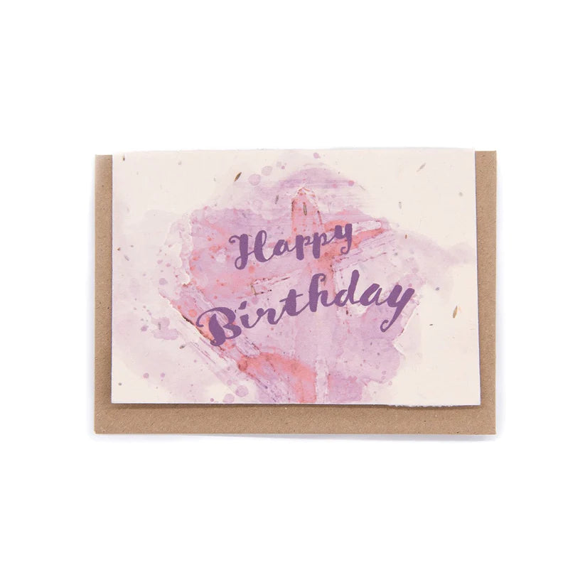 Plantable Greeting Card - Happy Birthday - Paint Splatter