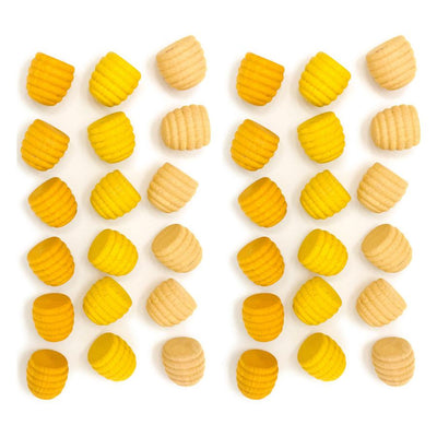 Grapat Yellow Honeycomb Loose Parts Mandala Pieces