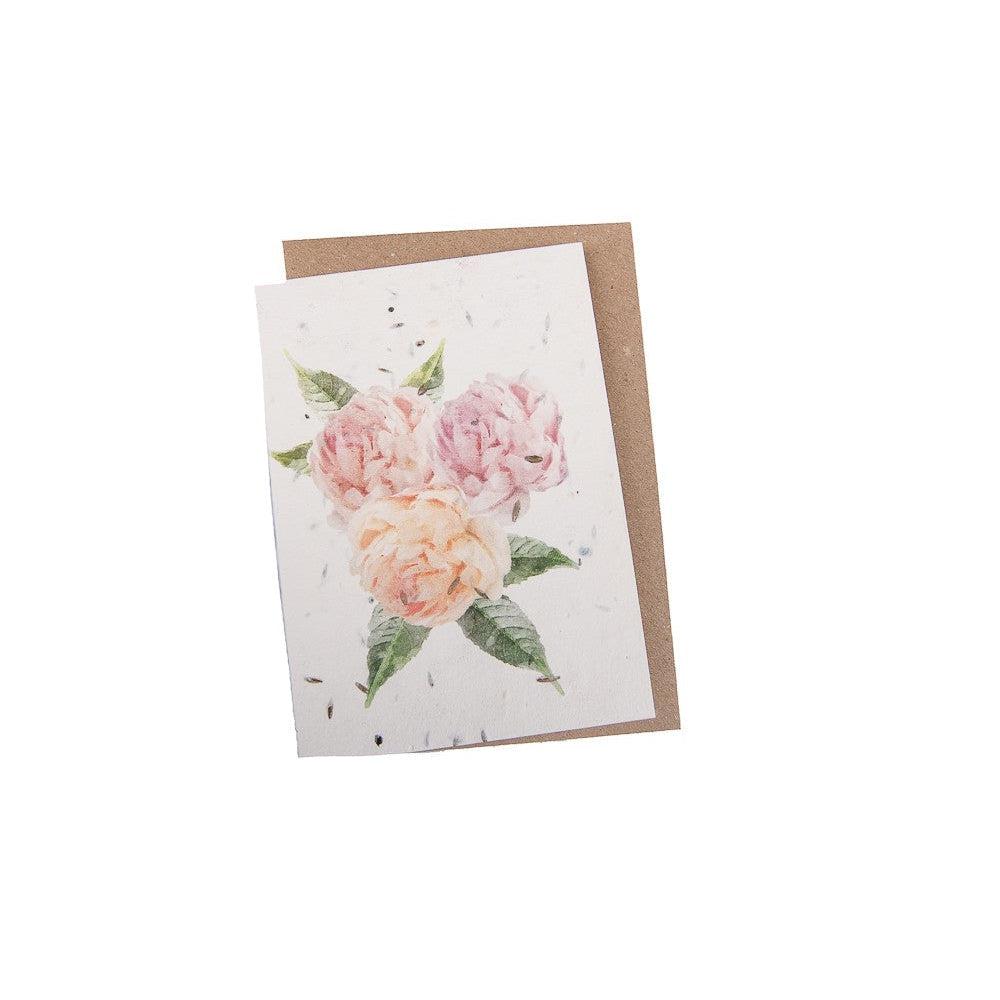 Plantable Greeting Card - All Occasions - Peony