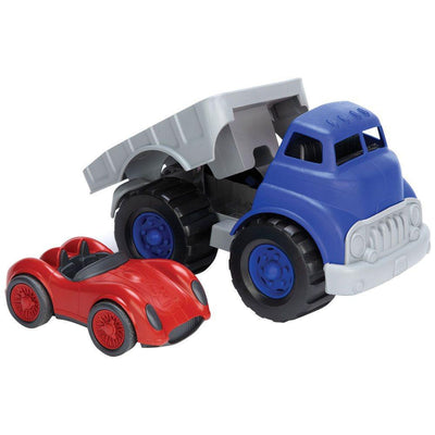 Green Toys Recycled Plastic Flatbed Truck with Race Car