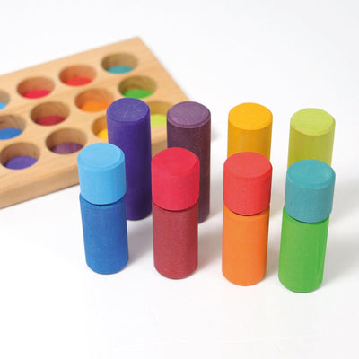 Stacking Game Small Rainbow Rollers-Grimm's-Yes Bebe