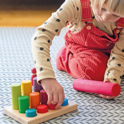 Stacking Game Small Rainbow Rollers-Grimm's-Yes Bebe