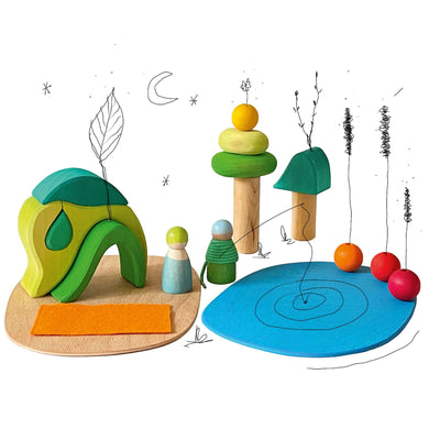 Wooden Small World Play - In the Woods-Grimm's-Yes Bebe