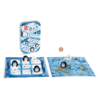 Hape 2 in 1 Tic Tac Toe & Snakes & Ladders Game in Tin