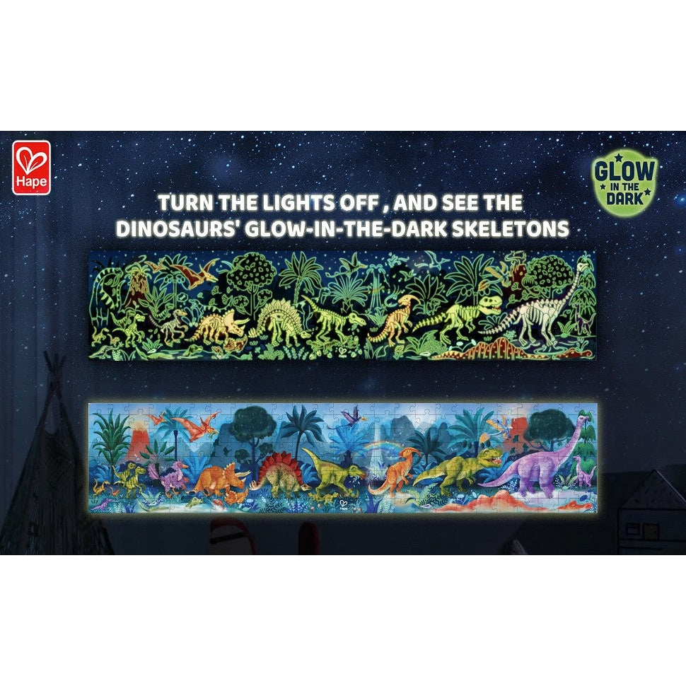 Hape Dinosaurs Floor Puzzle - Glow in the Dark - 200 Piece