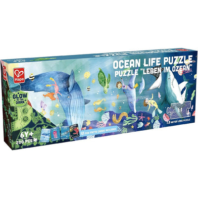 Hape Magic Ocean Life Floor Puzzle - Glow in the Dark - 200 Piece