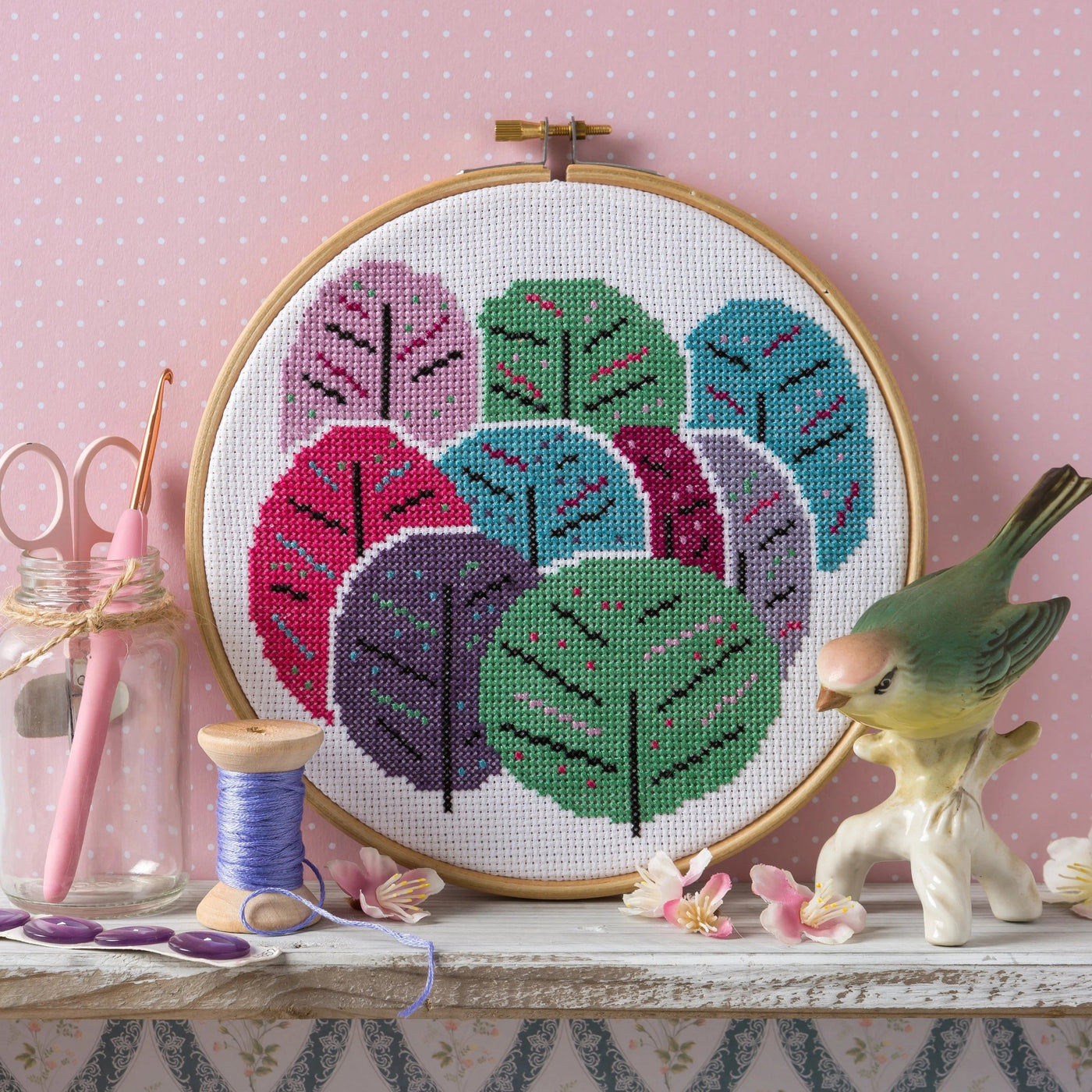 Cross Stitch Kit - Spring Trees