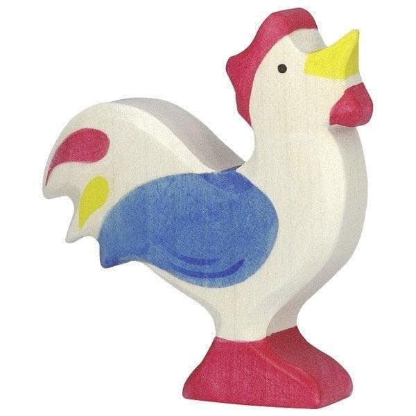Blue Rooster Wooden Figure-Dolls, Playsets & Toy Figures-Holztiger-Yes Bebe