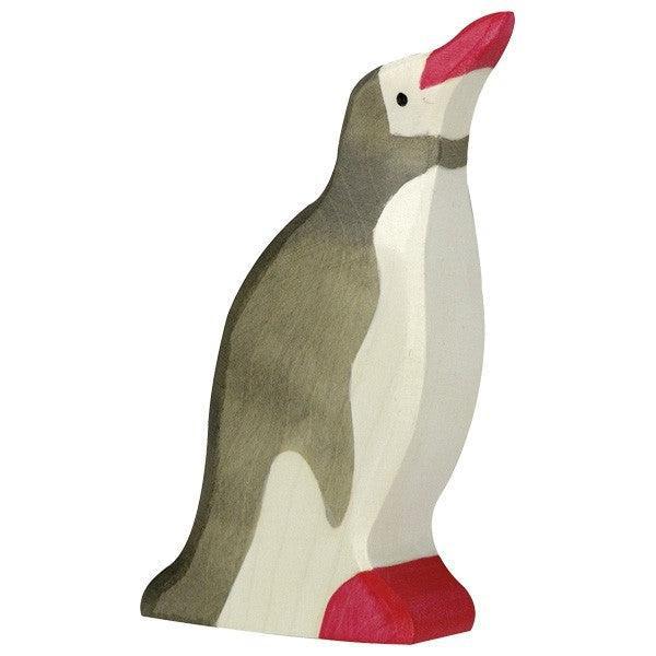 Holztiger Head Raised Penguin Wooden Figure