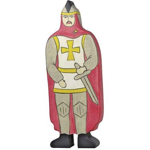 Holztiger Knight with red cloak Wooden Figure
