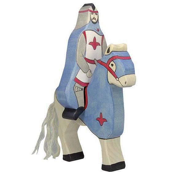 Holztiger Riding Blue Knight with Cloak (without horse) Wooden Figure