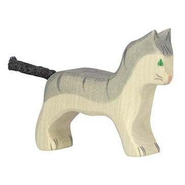 Holztiger Small Grey Cat Wooden Figure