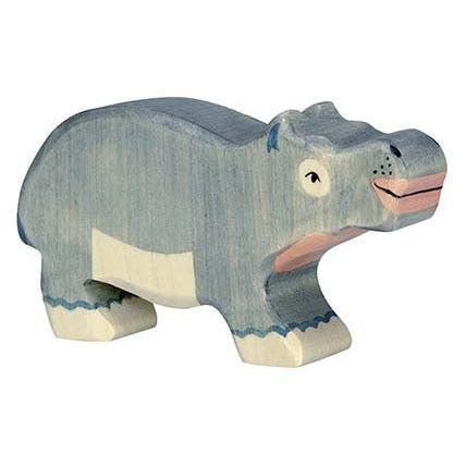 Holztiger Small Hippopotamus Wooden Figure