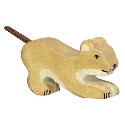 Holztiger Small Playing Lion Wooden Figure
