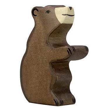Holztiger Small Sitting Brown Bear Wooden Figure