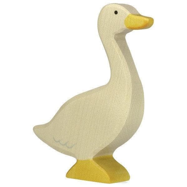 Standing Goose Wooden Figure-Dolls, Playsets & Toy Figures-Holztiger-Yes Bebe